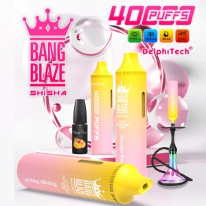 Bang Blaze Shisha 40000 PUFFS jednorazova e-cigareta, okus Mango Peach, DelphiTech tehnologija