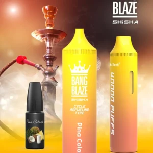 Bang Blaze Shisha 40000 PUFFS, okus Pina Colada, dvojni prikaz, DelphiTech tehnologija