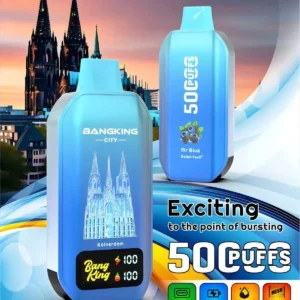 Bang King City 50000 Puffs, okus Mr Blue, Kölnerdom motiv, DelphiTech tehnologija