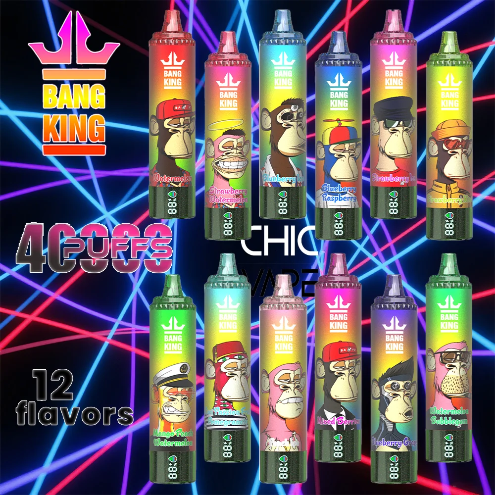 Bang King 40K PUFFS enkratna e-cigareta z lubenico in hladno plavo borovnico okusi