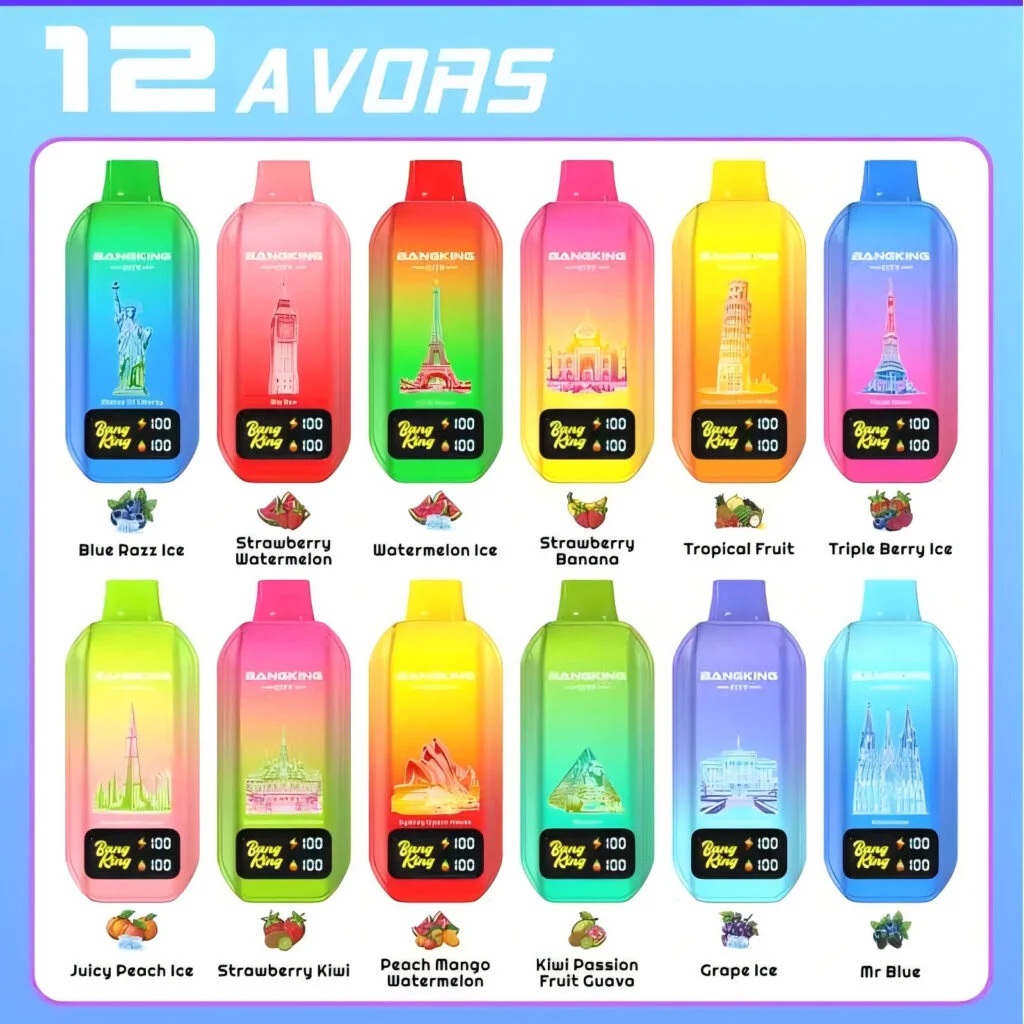 Bang King City 50K Puffs enokratna e-cigareta z 12 različnimi voćnimi okusi